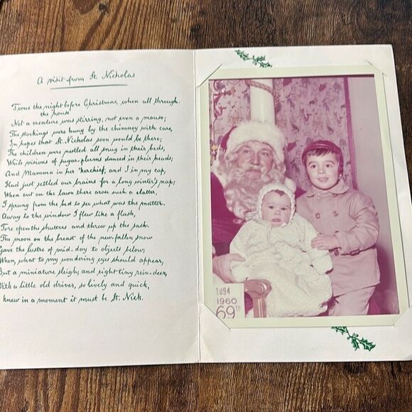 Lot of 4 vintage 1960-65 Santa & Me photo picture + card - Picture 5 of 13